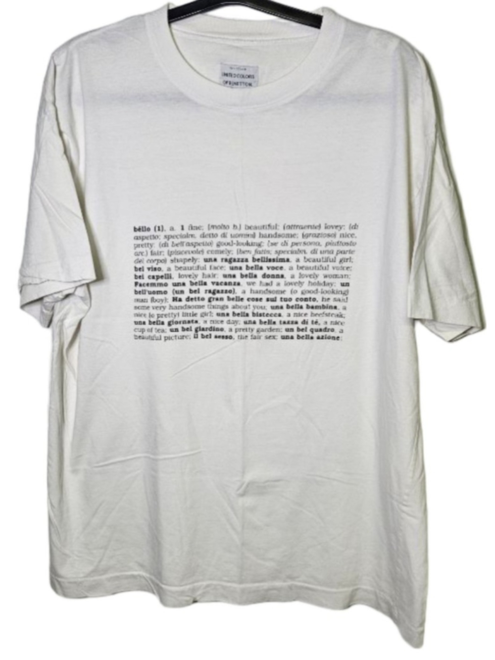 Vintage United Colors of Benetton Bello Dictionary Definition Graphic T Shirt XL